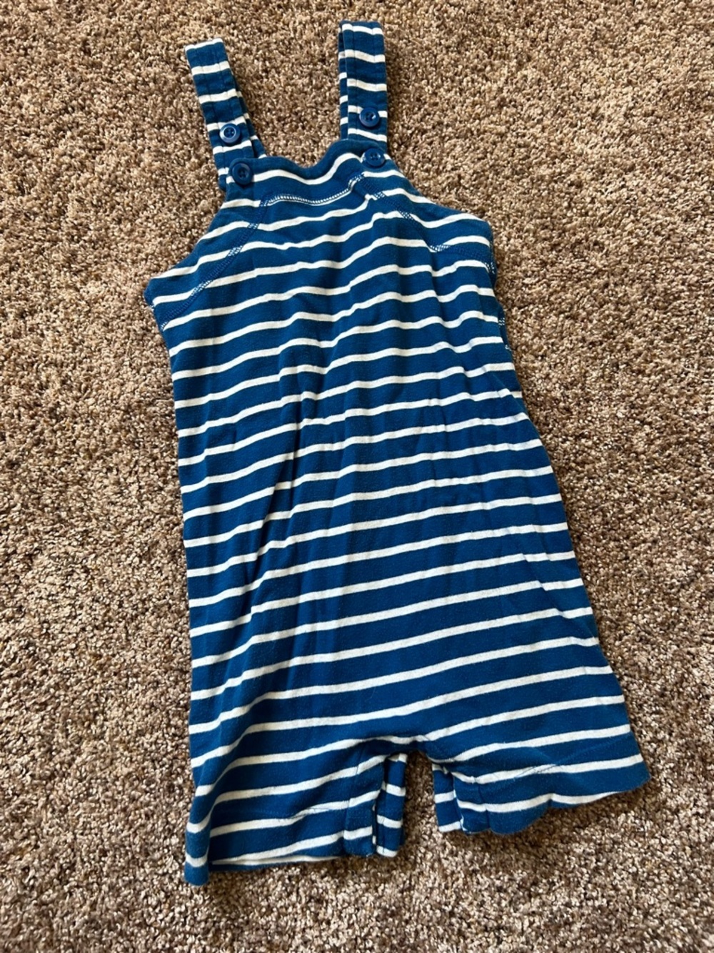 Hanna Andersson Navy and White Stripe One-Piece Romper